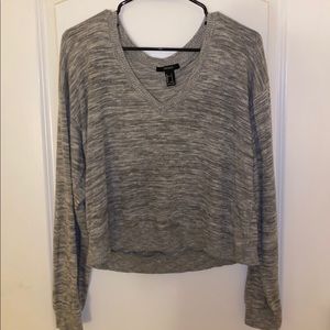 Long sleeve gray v-neck